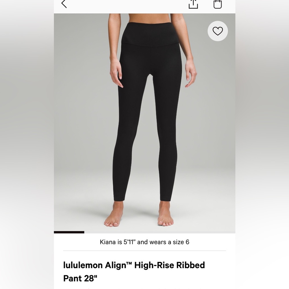 Lululemon Align High-Rise Ribbed 28” leggings size 12